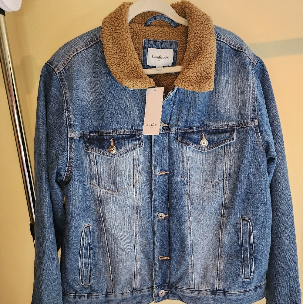 NWT Goodfellow Sherpa lined Jean Jacket